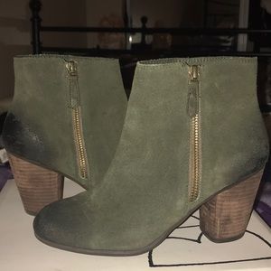 Olive suede booties from Nordstrom Bp